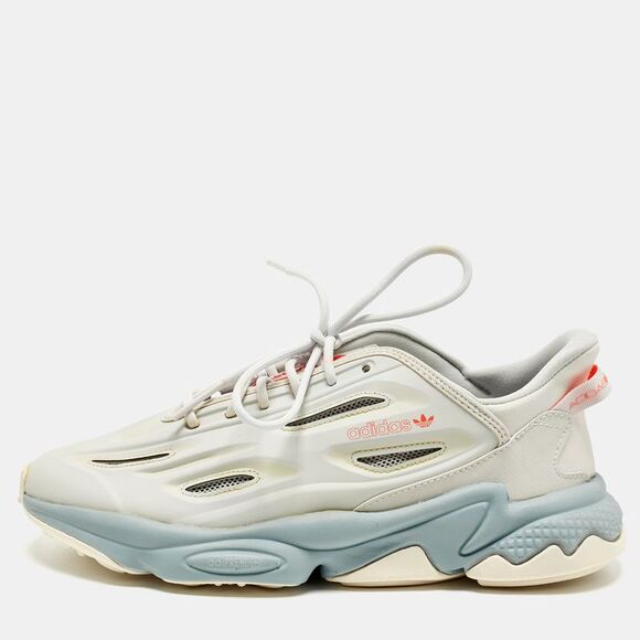 Adidas Size 41.5 Grey Synthetic Leather Ozweego Celox Dash Lace Up Sneakers - Picture 1 of 7